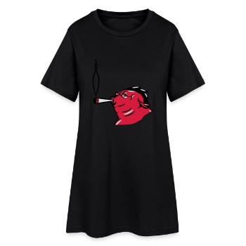 Monster funny fun thick weed joint - Women’s T-Shirt Dress - black - Front