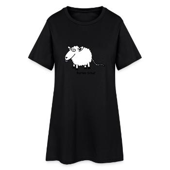 ratten_schaf - Frauen T-Shirt-Kleid - Schwarz - Vorne