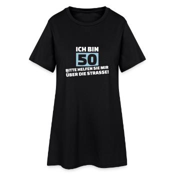 50. Geburtstag - Frauen T-Shirt-Kleid - Schwarz - Vorne