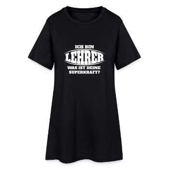 Lehrer Superkraft - Frauen T-Shirt-Kleid - Schwarz - Vorne