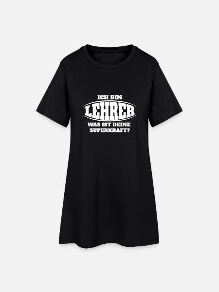 Lehrer Superkraft - Frauen T-Shirt-Kleid - Schwarz