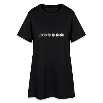 From black to white - Frauen T-Shirt-Kleid - Schwarz - Vorne