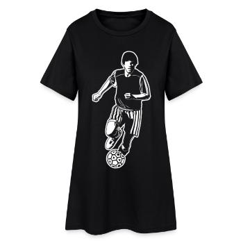 Fußballspieler Zeichnung - Frauen T-Shirt-Kleid - Schwarz - Vorne
