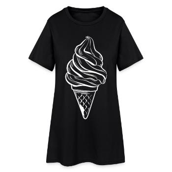 Dessin de cornet de crème glacée - Robe T-shirt Femme - noir - Devant