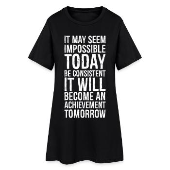 il peut sembler impossible aujourd'hui d'être cohérent avec cela - Robe T-shirt Femme - noir - Devant