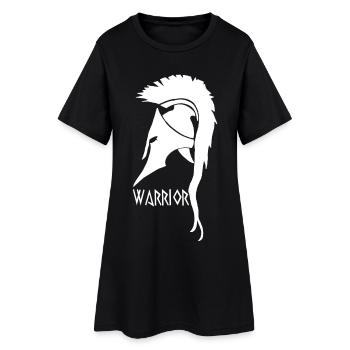Casque blanc de guerrier antique - Robe T-shirt Femme - noir - Devant