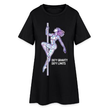 Art en ligne de pole dance – Cadeau de la femme forte - Robe T-shirt Femme - noir - Devant