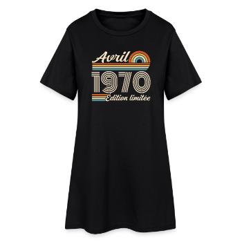  Avril 1970 anniversaire rétro 1970 April 1970 - Robe T-shirt Femme - noir - Devant