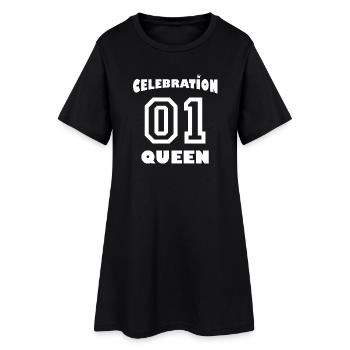 Celebration Queen mit Krone - Frauen T-Shirt-Kleid - Schwarz - Vorne