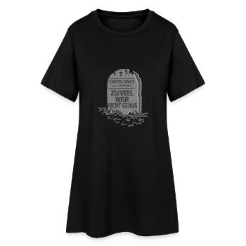Kapitalismus Grabstein - Frauen T-Shirt-Kleid - Schwarz - Vorne