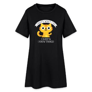 I sleep and know things - Lustiger Katzen Spruch - Robe T-shirt Femme - noir - Devant