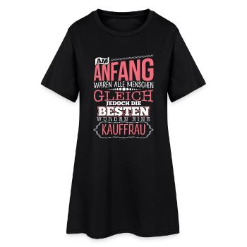 KAUFFRAU - Die Beste - Frauen T-Shirt-Kleid - Schwarz - Vorne