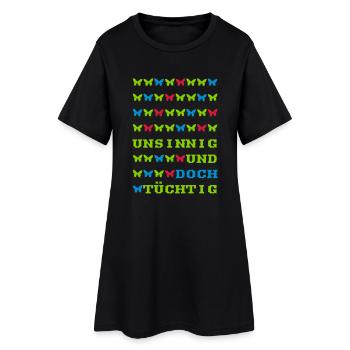 cadeau compétent absurde disant papillon - Robe T-shirt Femme - noir - Devant