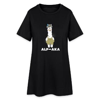 Amusant Lama Alpagasa BD Tendance animal - Cadeau - Robe T-shirt Femme - noir - Devant
