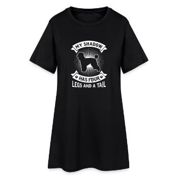 MY SHADOW Pudel Großpudel Kleinpudel - Frauen T-Shirt-Kleid - Schwarz - Vorne
