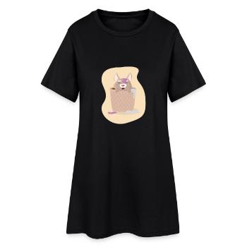 Waschtag - Robe T-shirt Femme - noir - Devant