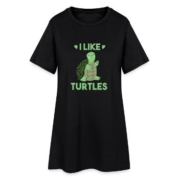 Dicton drôle de tortue - j'aime les tortues Niedli - Robe T-shirt Femme - noir - Devant