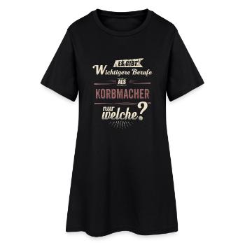 Wichtigere Berufe als - Korbmacher - rot retro - - Frauen T-Shirt-Kleid - Schwarz - Vorne