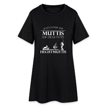 Hecht Angler - Frauen T-Shirt-Kleid - Schwarz - Vorne