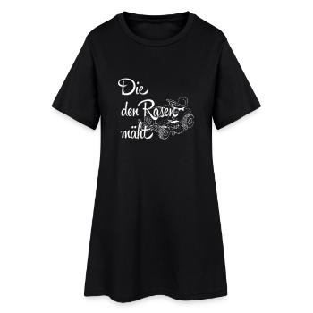 Die den Rasen maeht Rasentraktor I - Frauen T-Shirt-Kleid - Schwarz - Vorne