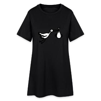Stork + Baby - Women’s T-Shirt Dress - black - Front