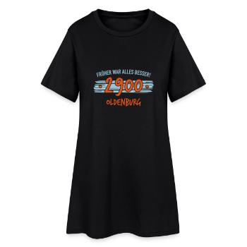 Früher 2900 Oldenburg - Frauen T-Shirt-Kleid - Schwarz - Vorne
