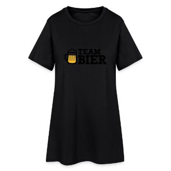 Bier - Frauen T-Shirt-Kleid - Schwarz - Vorne
