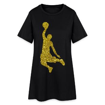 Gold Basketball - Frauen T-Shirt-Kleid - Schwarz - Vorne