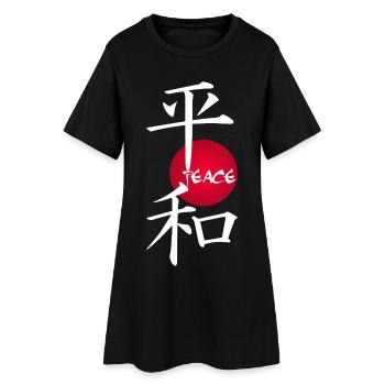 Kanji japonais blanc pour le mot paix - Robe T-shirt Femme - noir - Devant