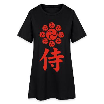 Samurai-Emblem des Uesugi-Clans (rot) - Frauen T-Shirt-Kleid - Schwarz - Vorne