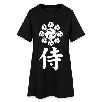 Samurai emblem of the Uesugi clan (white) - Women’s T-Shirt Dress - black - Front