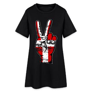 Dänemark Flagge Frieden Victory Symbol used - Frauen T-Shirt-Kleid - Schwarz - Vorne