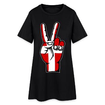 Dänemark Flagge Frieden Victory Symbol - Frauen T-Shirt-Kleid - Schwarz - Vorne