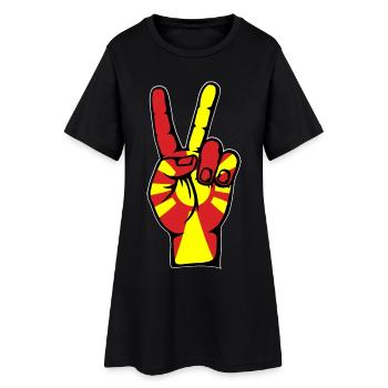 Macédoine Drapeau Paix Victoire Symbole - Robe T-shirt Femme - noir - Devant