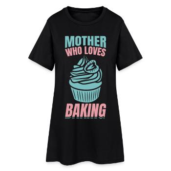 Maman qui aime faire de la pâtisserie - Robe T-shirt Femme - noir - Devant