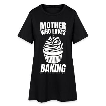 Bäcker Mama - Frauen T-Shirt-Kleid - Schwarz - Vorne