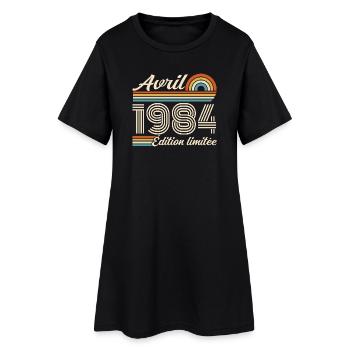  Avril 1984 anniversaire rétro 1984 April 1984 - Robe T-shirt Femme - noir - Devant