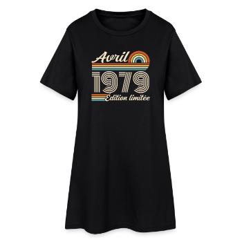 April 1979 Retro Birthday 1979 April 1979 - Women’s T-Shirt Dress - black - Front