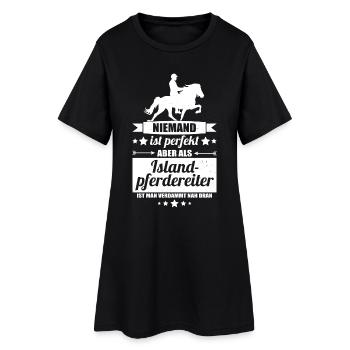 Islandpferdereiter - Frauen T-Shirt-Kleid - Schwarz - Vorne