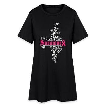 I'm a cancer survivor - Frauen T-Shirt-Kleid - Schwarz - Vorne