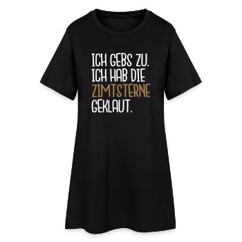 Zimtsterne geklaut - Frauen T-Shirt-Kleid - Schwarz - Vorne