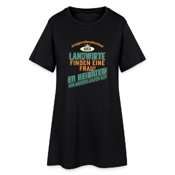 JGA Team - Landwirt - petrol strong orange - - Frauen T-Shirt-Kleid - Schwarz - Vorne