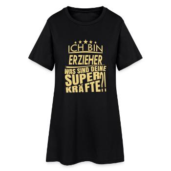 Ich bin ERZIEHER - Frauen T-Shirt-Kleid - Schwarz - Vorne