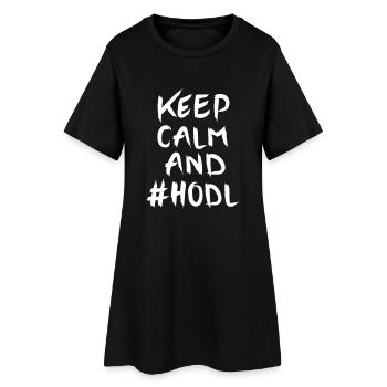 Keep Calm And #HODL - Frauen T-Shirt-Kleid - Schwarz - Vorne