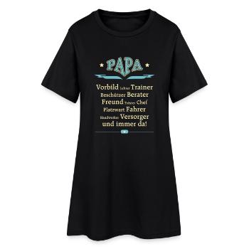 Papa Vorbild Vatertag RAHMENLOS® - Frauen T-Shirt-Kleid - Schwarz - Vorne