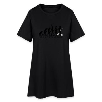 evolution_feuerwehr_2c - Frauen T-Shirt-Kleid - Schwarz - Vorne