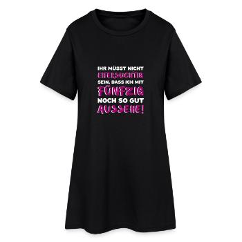 Tshirt 50 Geburtstag Damen lustiger Spruch - Frauen T-Shirt-Kleid - Schwarz - Vorne