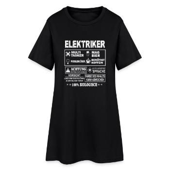 ELEKTRIKER Multitasker - Frauen T-Shirt-Kleid - Schwarz - Vorne