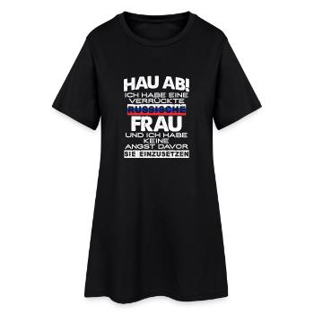 Ich habe eine verrückte russische Frau... Geschenk - Frauen T-Shirt-Kleid - Schwarz - Vorne