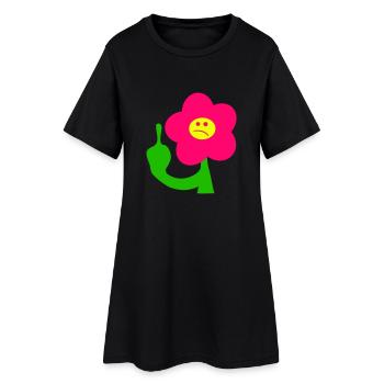 Fuck You Flower - Frauen T-Shirt-Kleid - Schwarz - Vorne